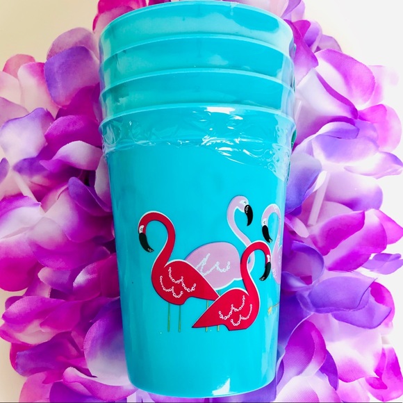 Other - 🍍5/$25🍍 Tropical Flamingo Party Cups Set of 4